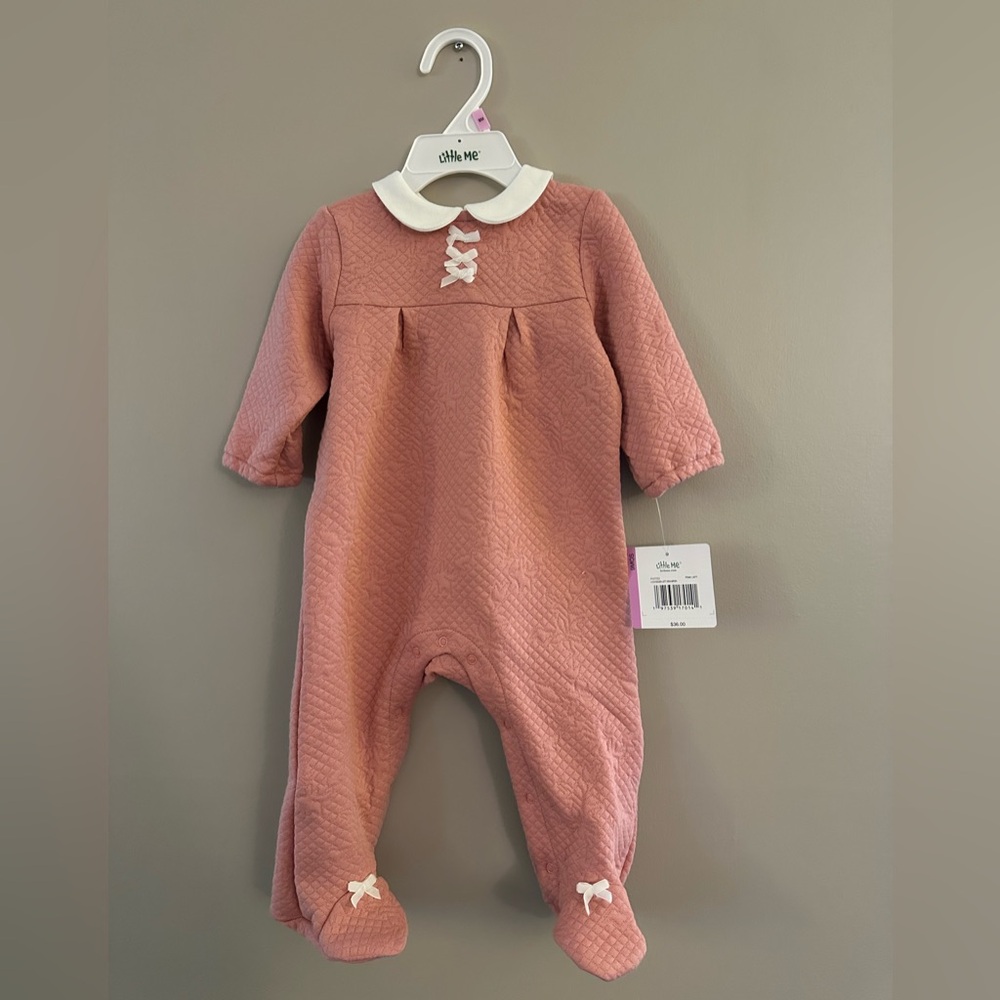 Little Me brand 9 months pink one piece outfit new with tags